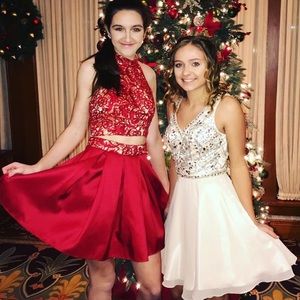 gorgeous two piece red party dress!